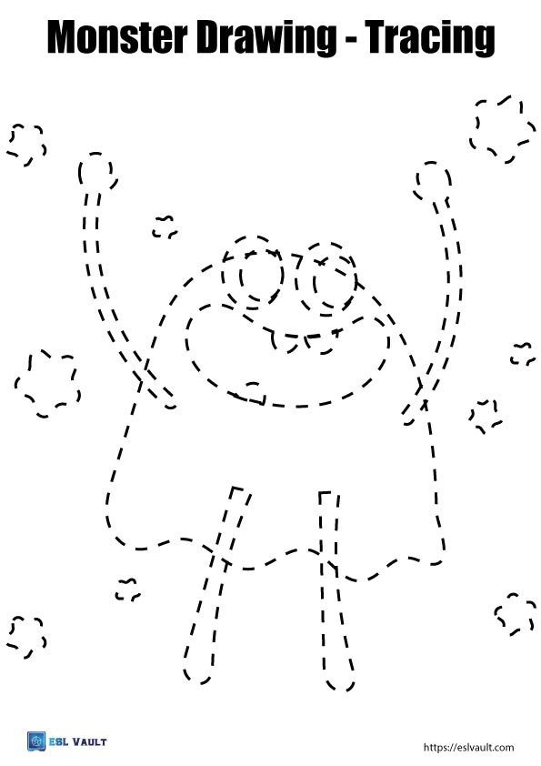 monster drawing for kids tracing