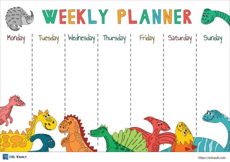 printable weekly planner for kids