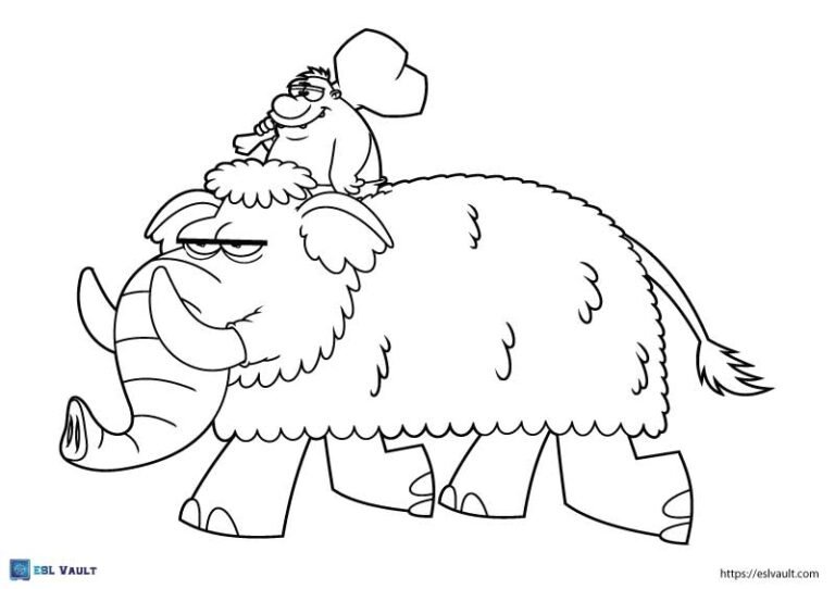 stone age coloring page for kids