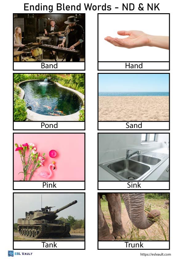 ending blend words flashcards