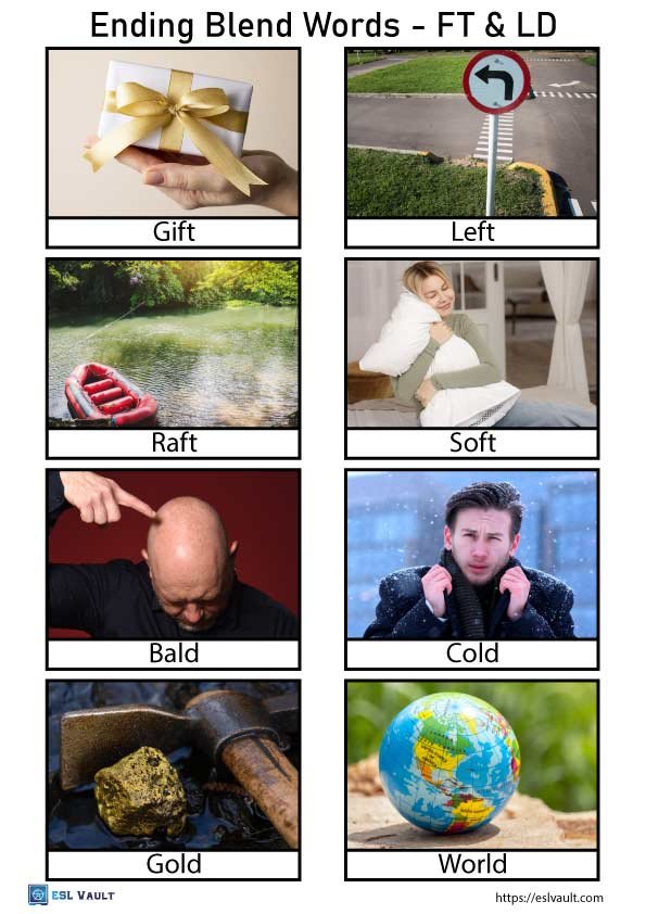 ending blend words with pictures