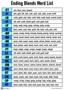 ending blends word list