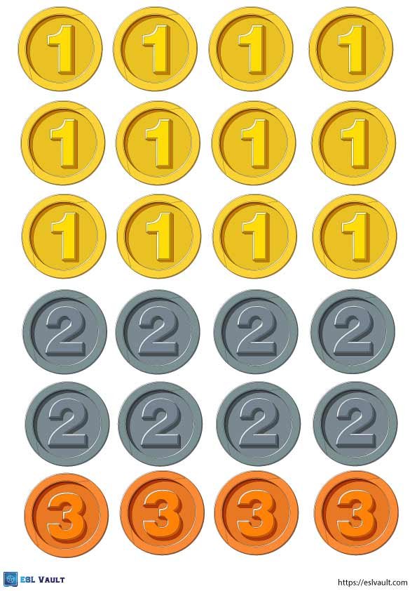 fake printable play money coins