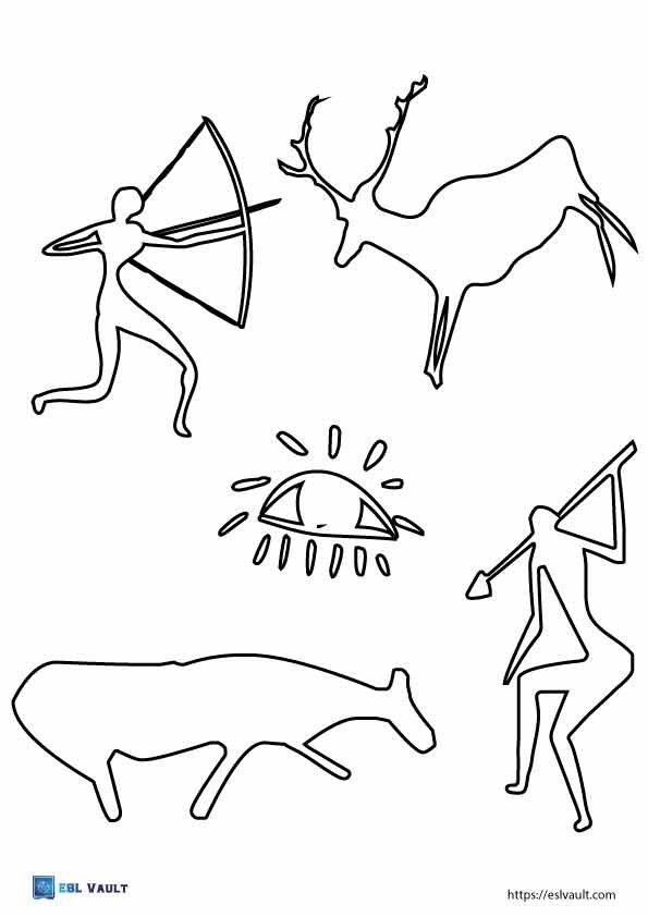 free printable cave art outlines