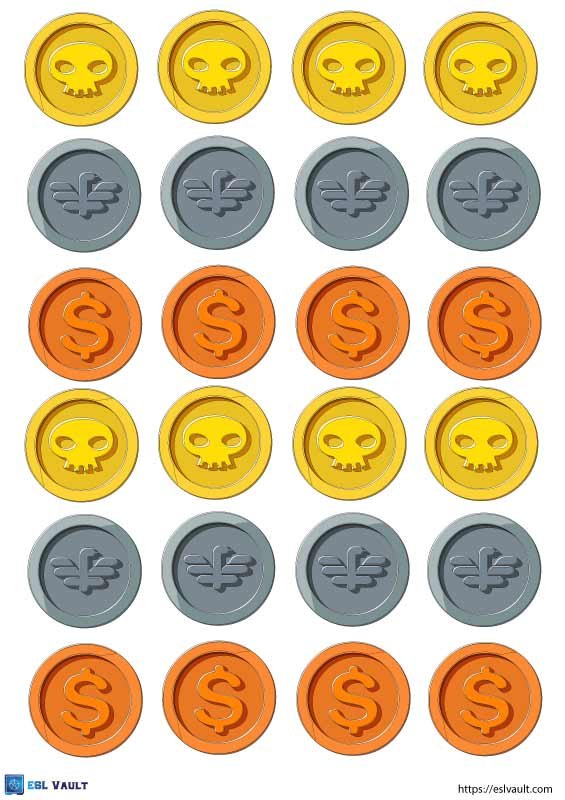free printable play money coins