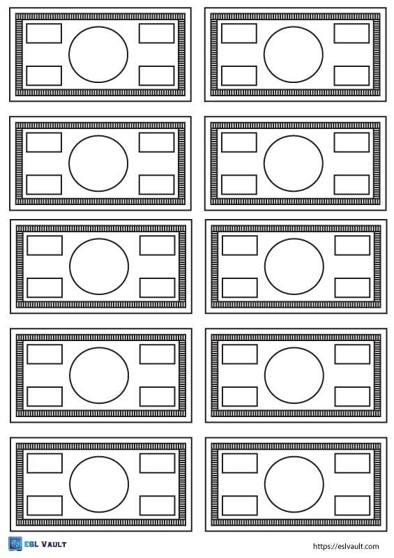 free play money for kids template