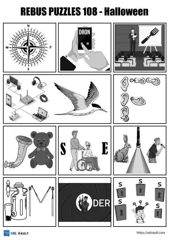 Halloween rebus puzzles printable