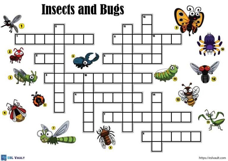insect crossword for kids