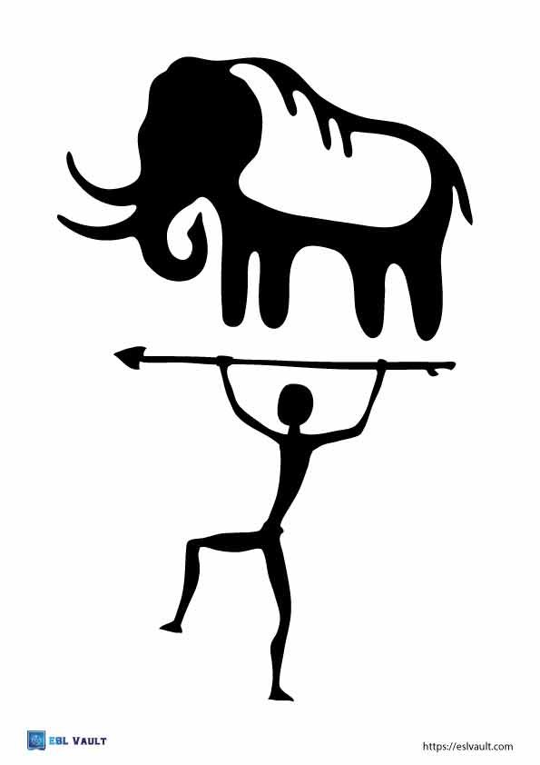 large stone age cave painting templates