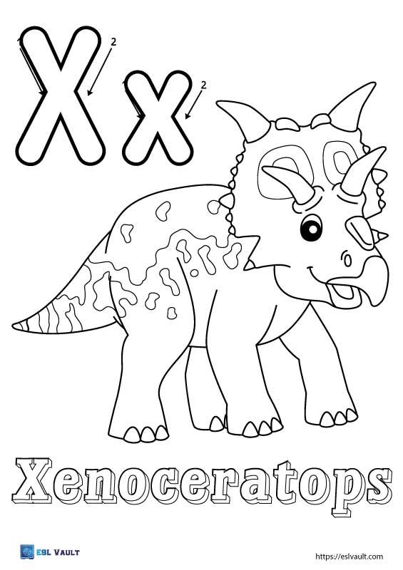 letter x coloring page free