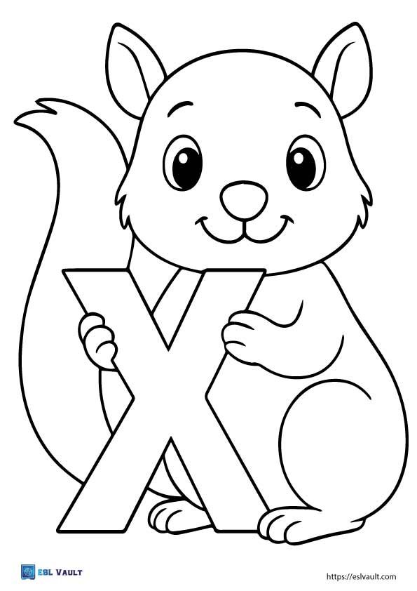 letter x coloring pages xerus