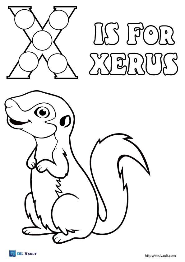 letter x coloring sheet for kids