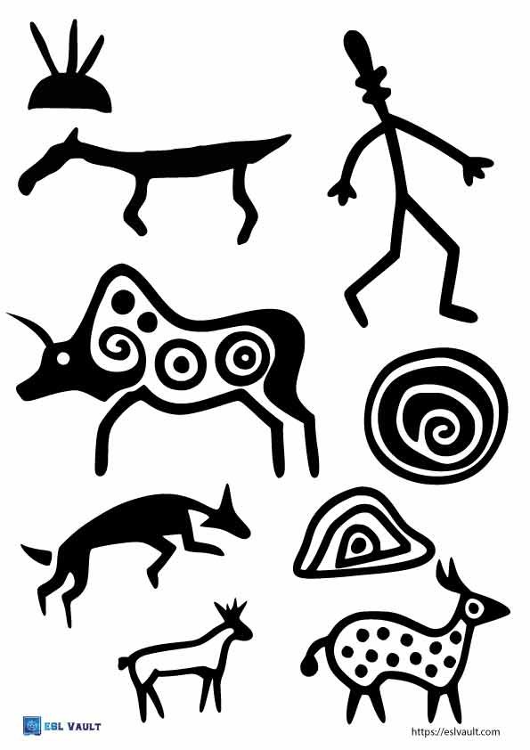 printable cave painting templates and outlines