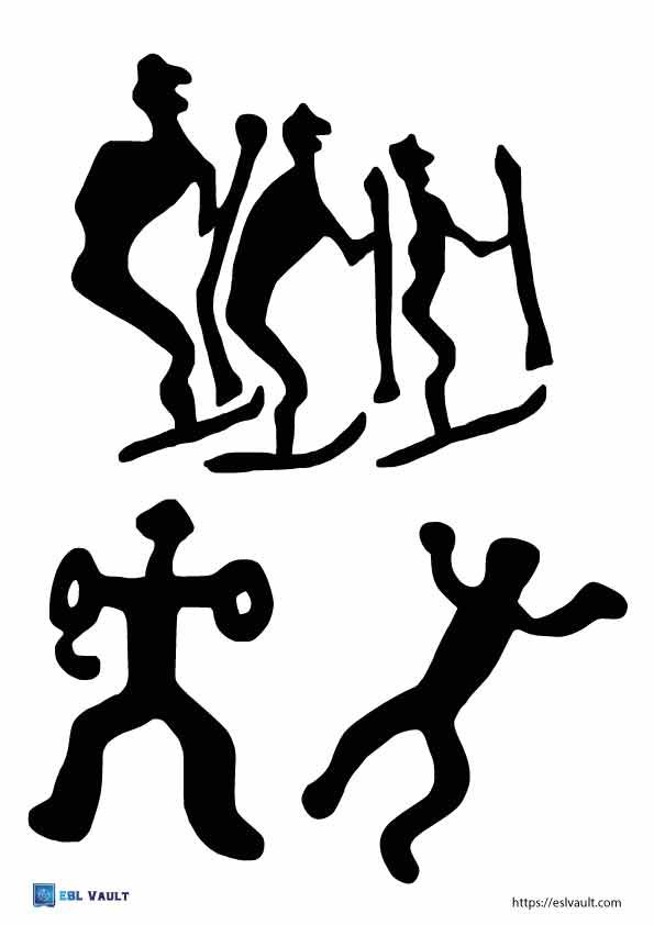 printable cave painting people templates