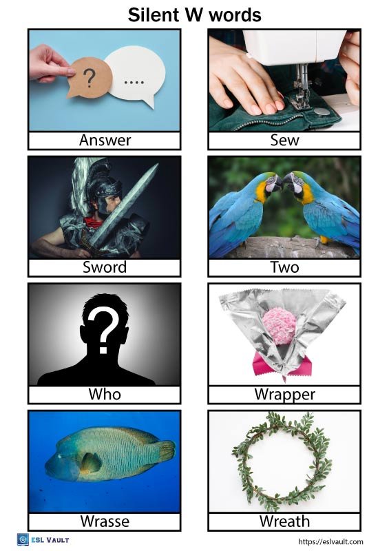 silent w words pictures