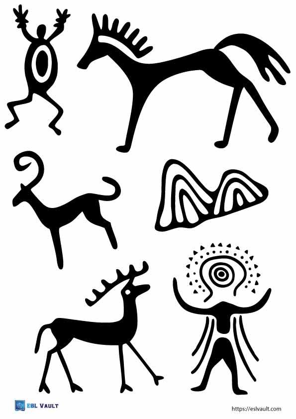 stone age cave painting templates