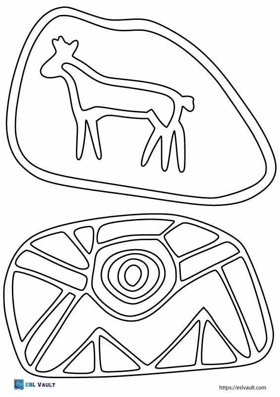 stone age cave painting outlines