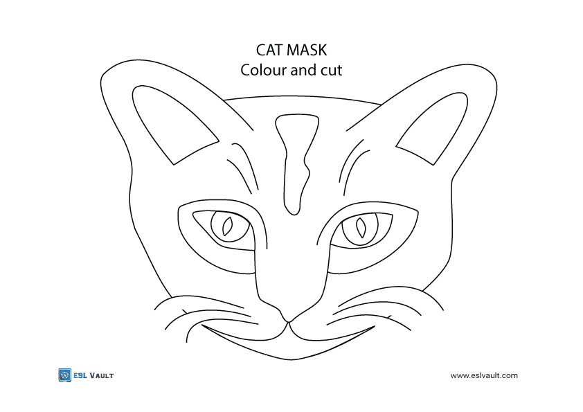 A printable kids craft paper cat mask