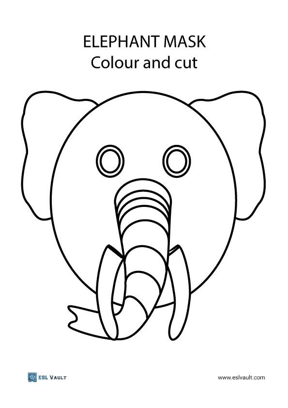 An elephant paper mask for kids