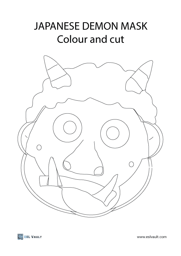 A printable paper mask for kids of a demon