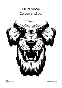 Lion printable paper masks for kids