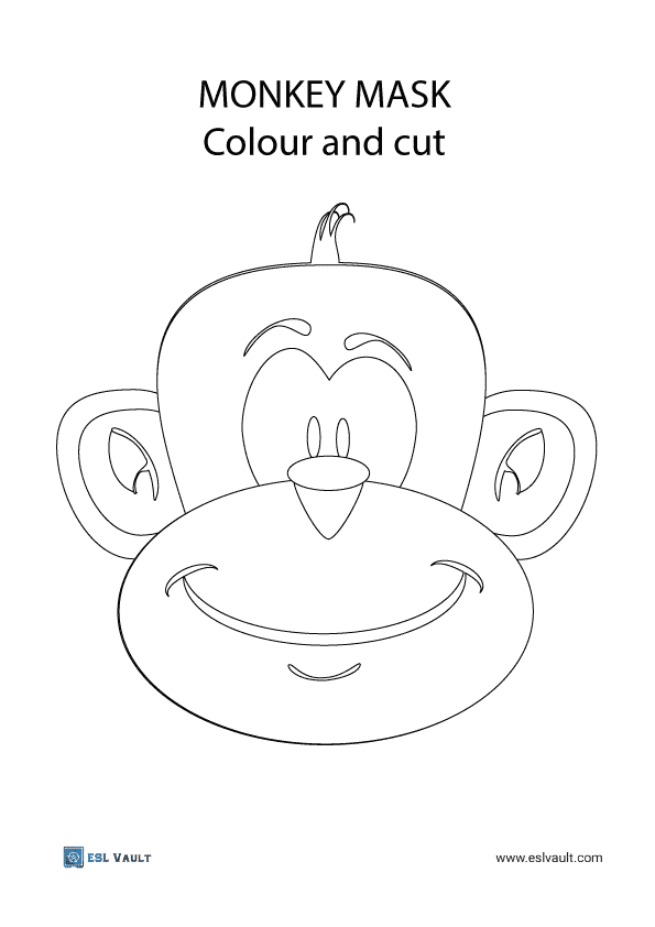 printable paper mask of a monkey