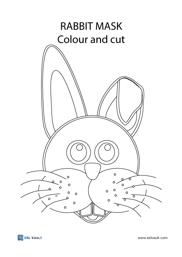 A paper rabbit mask for children