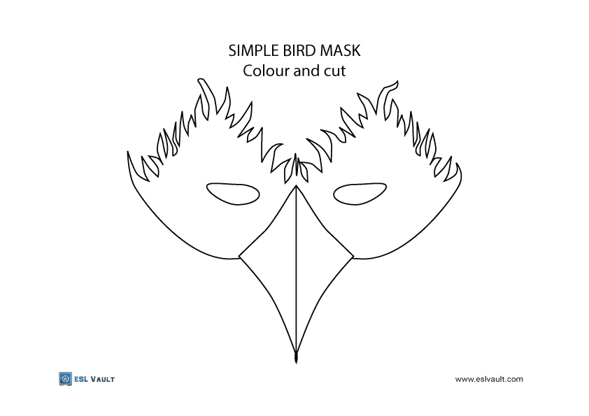 A printable paper bird mask for kids