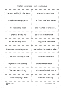 8 Awesome broken sentences worksheets - ESL Vault