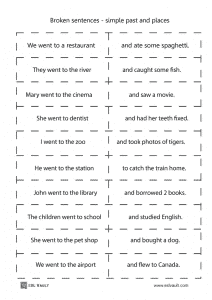 8 Awesome broken sentences worksheets - ESL Vault