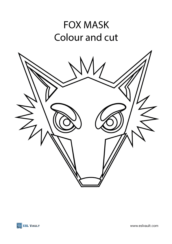 a printable paper fox mask for childrens craft
