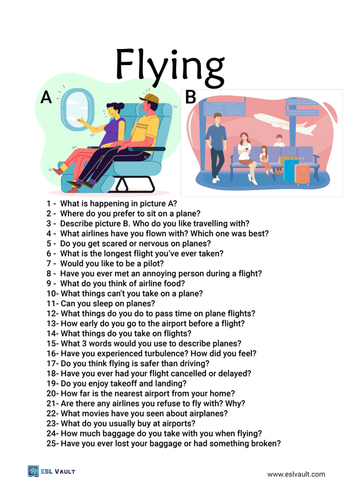 25 Flying Conversation Questions Esl Vault 