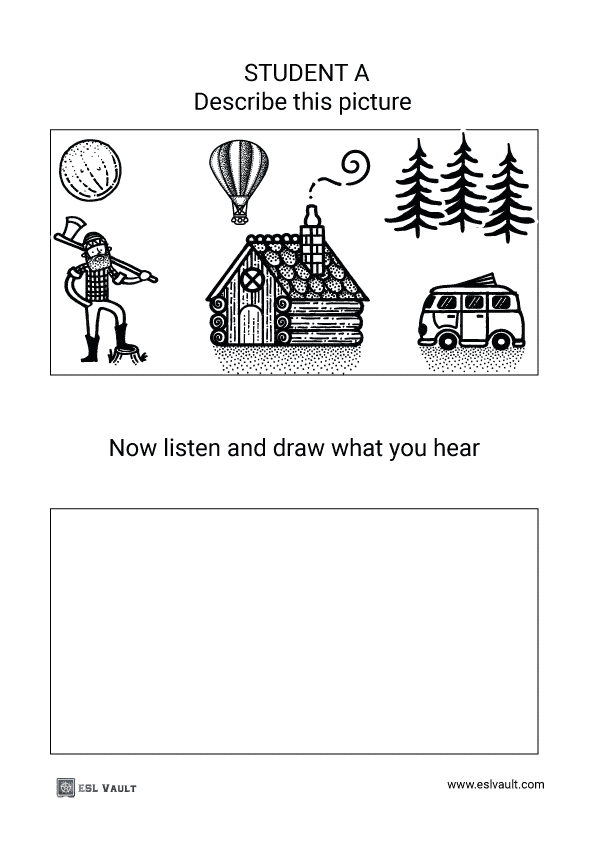 ESL drawing activities worksheet for classes