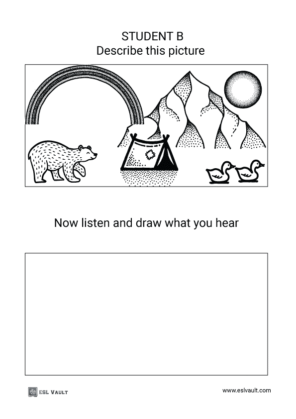 ESL drawing activities worksheet for student s