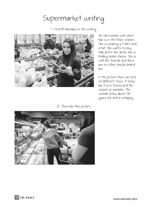supermarket writing
