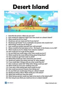 25 desert island conversation questions