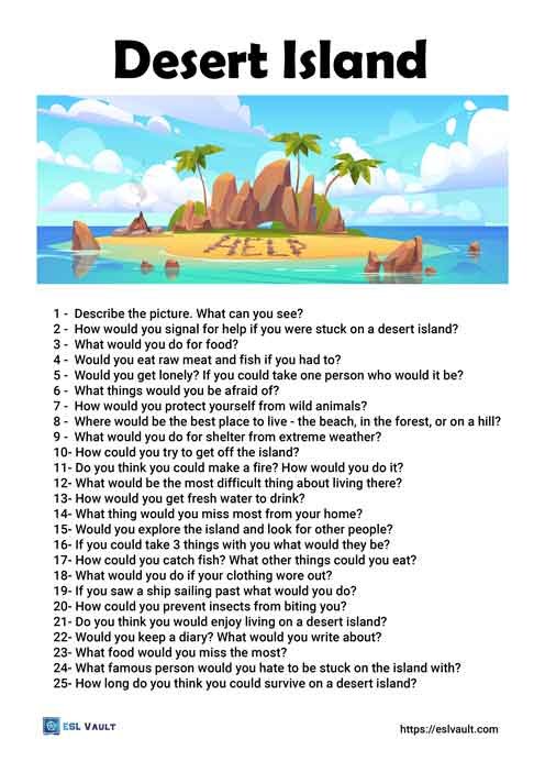 25 desert island conversation questions