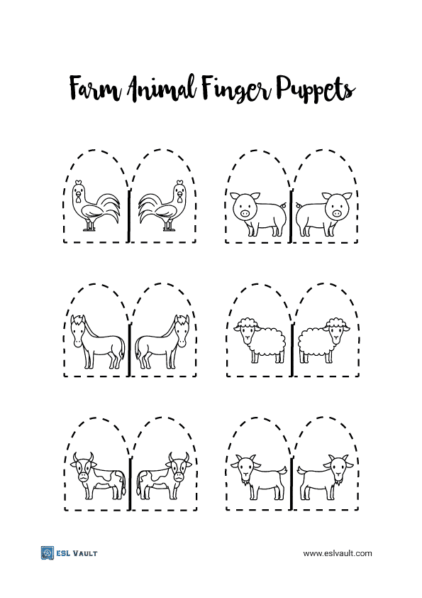 farm animal finger puppets for children