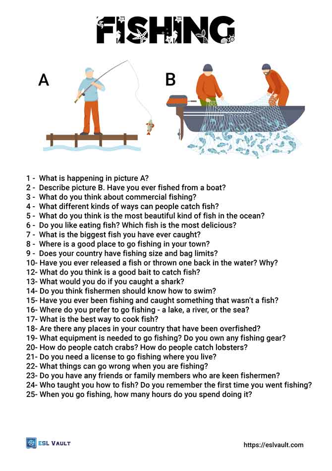 25 fishing conversation questions for ESL classes