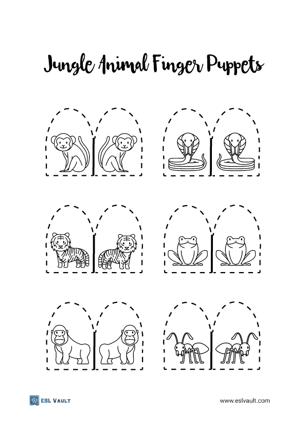 jungle animal finger puppets for kids craft