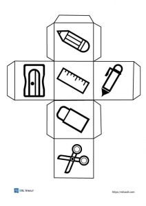 printable activity dice with school things