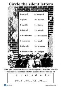 silent letters worksheets puzzle activity