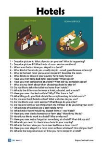 hotel conversation questions for ESL classes