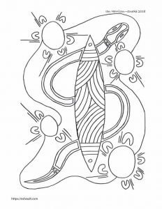 free aboriginal art colouring pages - snake