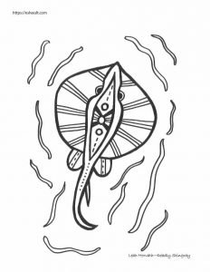 free aboriginal art colouring pages - stingray