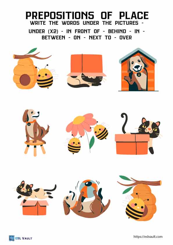 prepositions of place esl worksheet