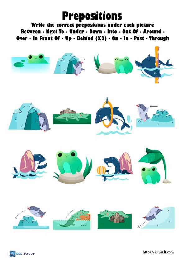 prepositions of place pictures worksheet