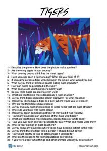 tiger conversation questions for ESL