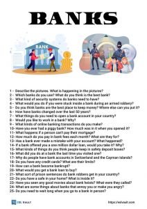 bank conversation questions for ESL