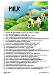 milk conversation questions for ESL